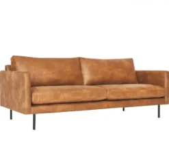 3 zitsbank - Daisy - met doorgestikte armleuning - leer Colorado cognac 03