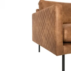 3 zitsbank - Daisy - met doorgestikte armleuning - leer Colorado cognac 03