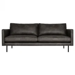 3 zitsbank - Daisy - met doorgestikte armleuning - leer Colorado antraciet 01