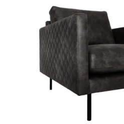 3 zitsbank - Daisy - met doorgestikte armleuning - leer Colorado antraciet 01