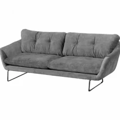3 zitsbank - Kuddar - velours Adore grijs 180