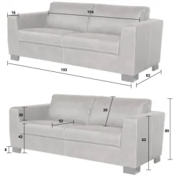 3 zitsbank - Polka - leer Colorado cognac 03