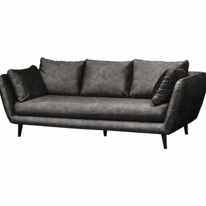 3 zitsbank - Runda - velours Adore antraciet 67