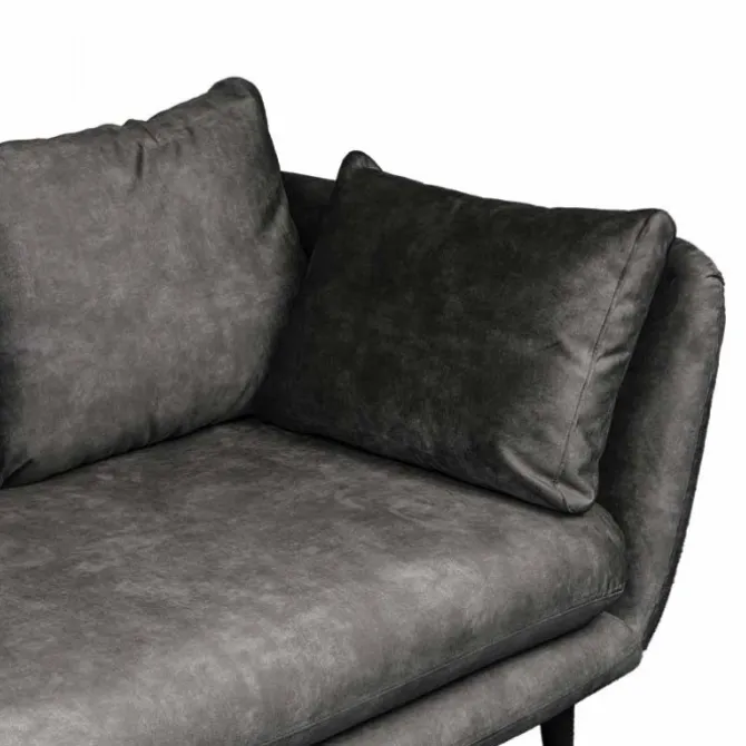 3 zitsbank - Runda - velours Adore antraciet 67