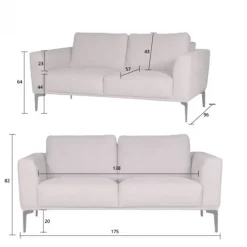 2 zitsbank - Tulp - leer Colorado cognac 03