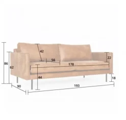 3 zitsbank - Violet - velours Brunei 45