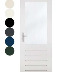 Achterdeur - Massief Merbau - 1479 - Voorbehandeld creme wit