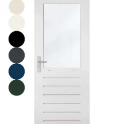 Achterdeur - Massief Merbau - 1492 - Voorbehandeld creme wit