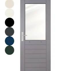 Achterdeur IsoTherm 1400 - Outdoor 92 stomp voorbehandeld grijs - Borstwering 92 cm