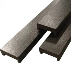 Afdeklat hardhout zwart 2,4 x 6,0 cm (180 cm) - sponning 4,6 cm