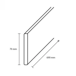 Afwerkkap Links - Gavle Warm Noten - 69 x 7 cm