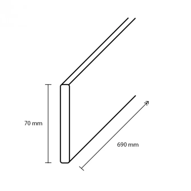 Afwerkkap Rechts - Gavle Warm Noten - 69 x 7 cm