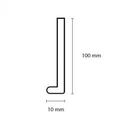 Afwerklijst L-kap - Vasteras Zwart Houtnerf - 100 x 10 mm 305 cm