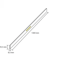 Afwerklijst onderkant - Ledstrip warm wit - Sundsvall Natuur Eik - 140 x 5,5 cm