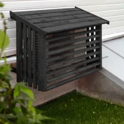 Airco ombouw hout - zwart - 116 x 56 x 78 cm (BxDxH)