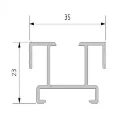 Balk aluminium Basic 3,5 x 2,3 cm (4 mtr)