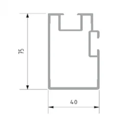 Balk aluminium Profi 7,5 x 4 cm (4 mtr)
