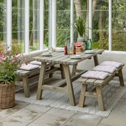 Bank vuren - Country gegrond grijsbruin 37 x 177 x 46 cm