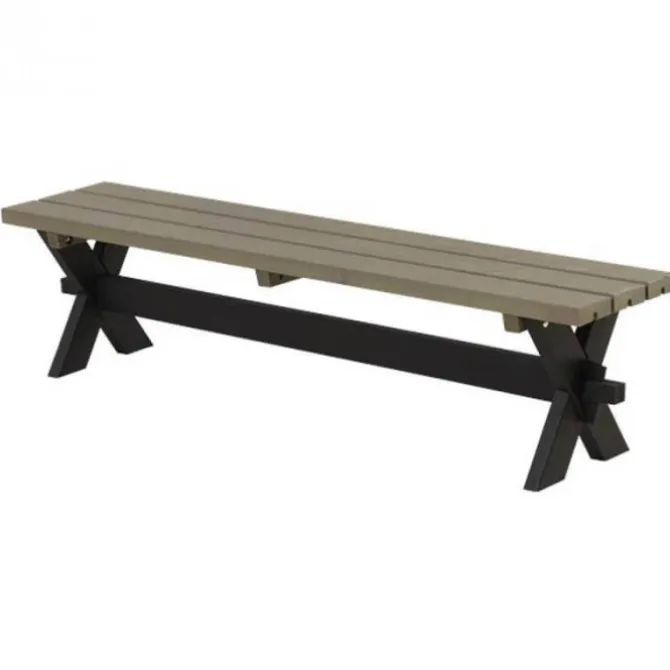 Bank vuren geimpregneerd - Nostalgi zwart en grijsbruin 38 x 177 x 44 cm