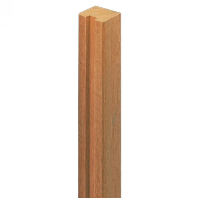 Begin of eindpaal rabatsysteem hardhout Bankirai 7 x 7 cm