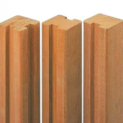 Begin of eindpaal rabatsysteem hardhout Bankirai 7 x 7 cm