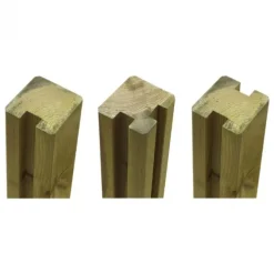 Begin of eindpaal rabatsysteem vuren - 9 x 9 cm groen geimpregneerd geschaafd