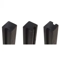 Begin of eindpaal rabatsysteem vuren - 9 x 9 cm zwart geschaafd