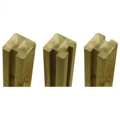 Begin of eindpaal rabatsysteem vuren - verlijmd 9 x 9 cm groen geimpregneerd geschaafd