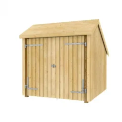 Berging met dubbele deur 5,7 m2 onbehandeld 248 x 229 x 250 cm