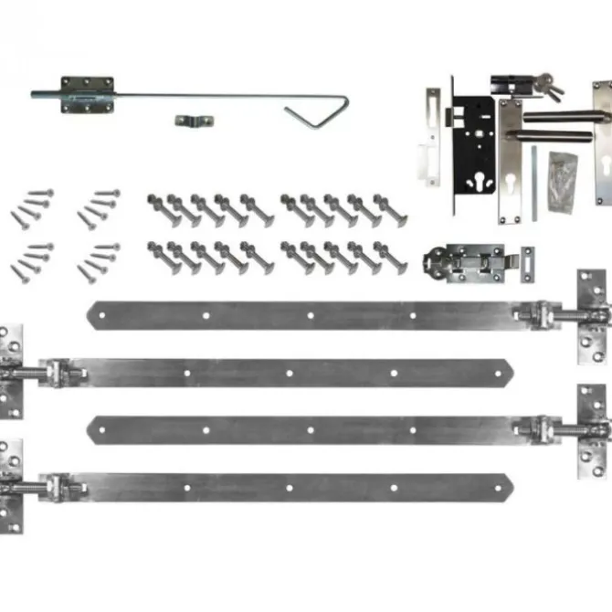 Beslagset blank verzinkt - opgeklampte deur dubbel