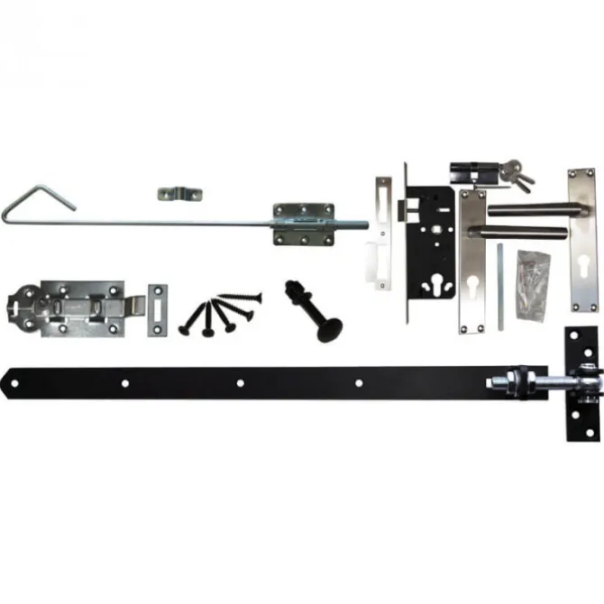 Beslagset zwart - opgeklampte deur dubbel