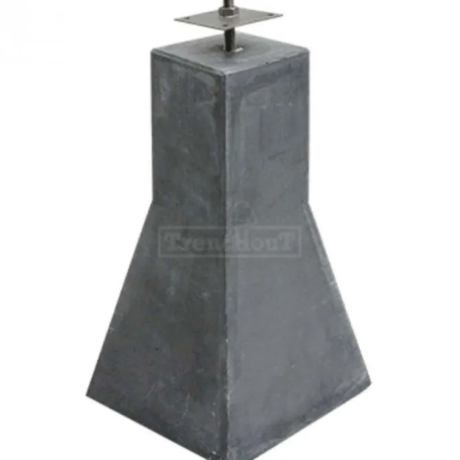 Betonpoer glad (15 x 15 / 22 x 22 x 50 cm) incl. RVS stelanker