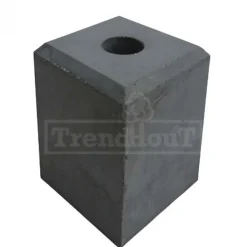 Betonpoer glad (17 x 17 x 20 cm) met doorlopend gat 40 mm