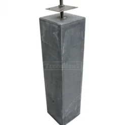 Betonpoer glad (12 x 12 x 58 cm) incl. RVS stelanker