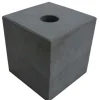 Betonpoer glad (20 x 20 x 20 cm) met doorlopend gat 40 mm