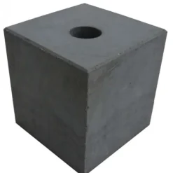 Betonpoer glad (20 x 20 x 20 cm) met doorlopend gat 40 mm