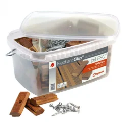 Bevestigingsclips hardhout Ipé incl RVS schroeven (100 stuks)