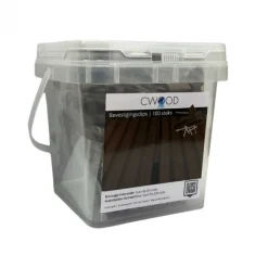 Bevestigingsclips kunststof bruin gevlamd incl RVS schroeven (100 stuks)