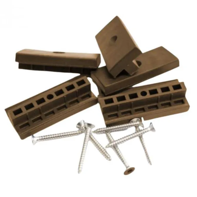 Bevestigingsclips kunststof bruin gevlamd incl RVS schroeven (100 stuks)