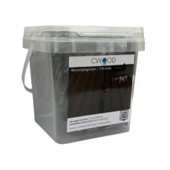 Bevestigingsclips kunststof donkerbruin incl RVS schroeven (100 stuks)