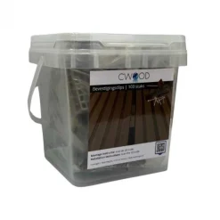 Bevestigingsclips kunststof teak bruin incl RVS schroeven (100 stuks)