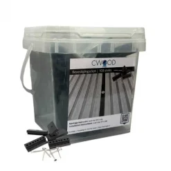 Bevestigingsclips kunststof antraciet incl RVS schroeven (100 stuks)