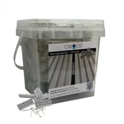 Bevestigingsclips kunststof steengrijs gevlamd incl RVS schroeven (100 stuks)