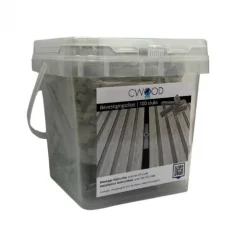 Bevestigingsclips kunststof steengrijs gevlamd incl RVS schroeven (100 stuks)