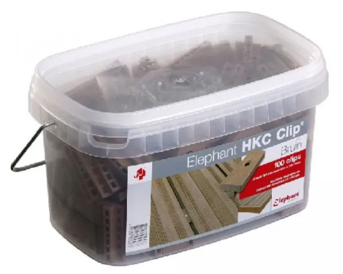 Bevestigingsclips kunststof bruin incl RVS Schroeven (100 stuks)