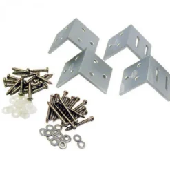 Bevestigingshoekjes 4 stuks blank aluminium met schroeven