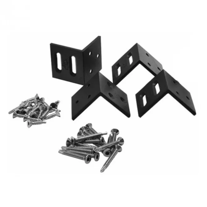 Bevestigingshoekjes 4 stuks antraciet aluminium met schroeven