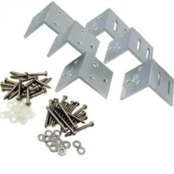 Bevestigingshoekjes 6 stuks blank aluminium met schroeven