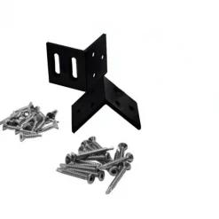 Bevestigingshoekjes - zwart aluminium met schroeven - 2 stuks