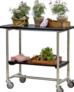 Bijzettafel vuren geimpregneerd - Urban met plank zwart 50 x 100 x 90 cm